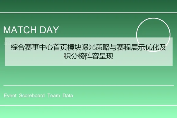 综合赛事中心首页模块曝光策略与赛程展示优化及积分榜阵容呈现